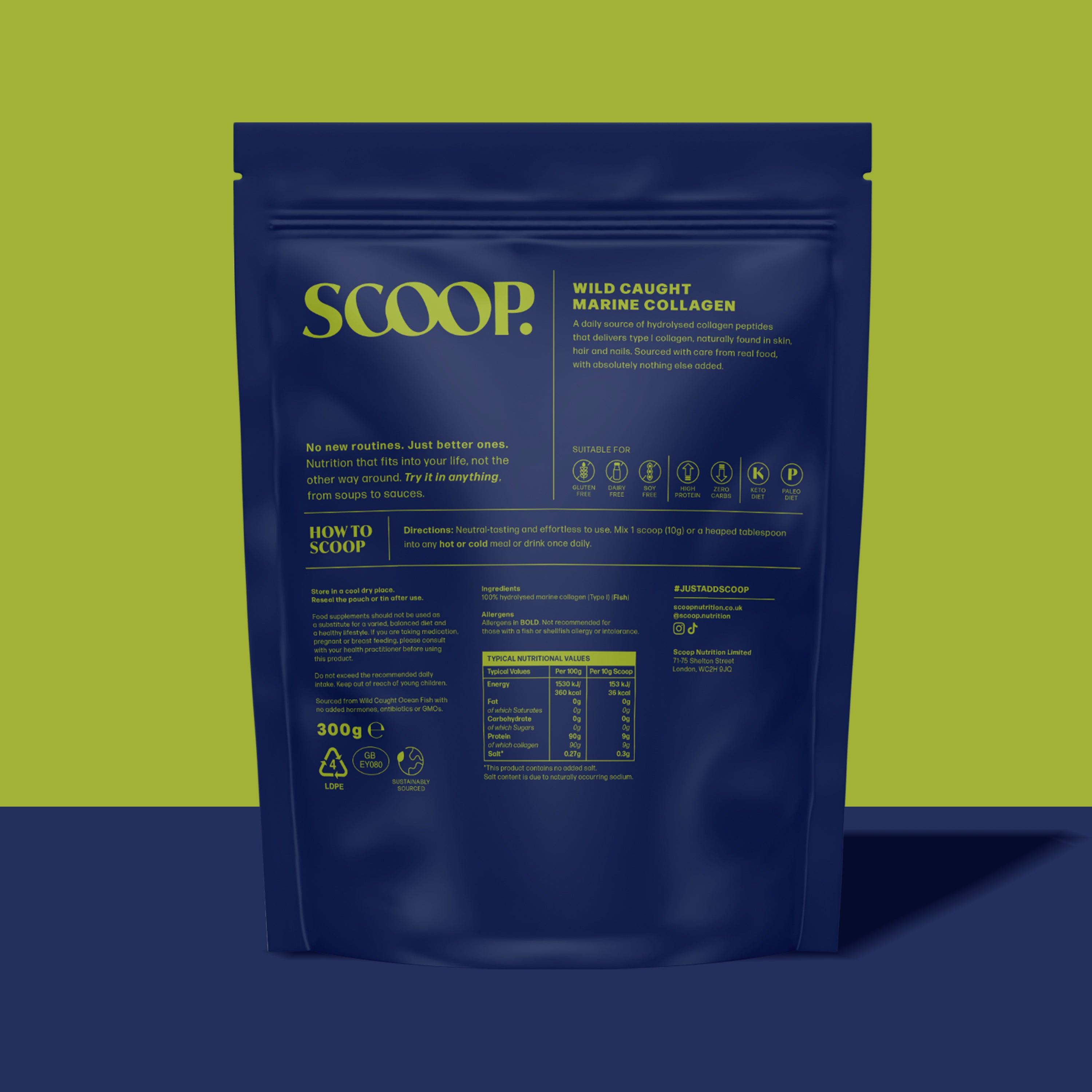 Wild Caught Marine Collagen Powder 300g Pouch